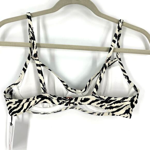 Shade & Shore Bathing Suit Bikini Top Size 34B Zebra Print Black NWT - Picture 6 of 6